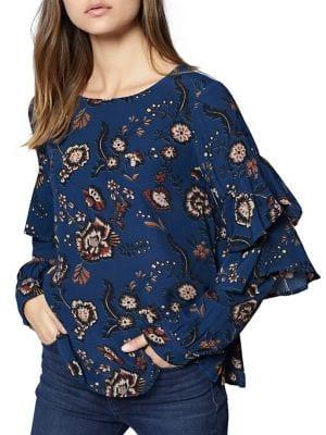 Sanctuary Tilly Flounce-sleeve Floral Top