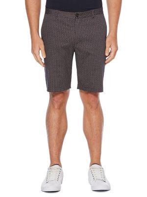 Perry Ellis Stretch Sateen Geometric-print Shorts
