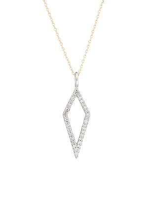 Adina Reyter 14k Yellow Gold & 0.12 Tcw White Diamond Long Open Pave Necklace