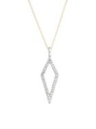 Adina Reyter 14k Yellow Gold & 0.12 Tcw White Diamond Long Open Pave Necklace