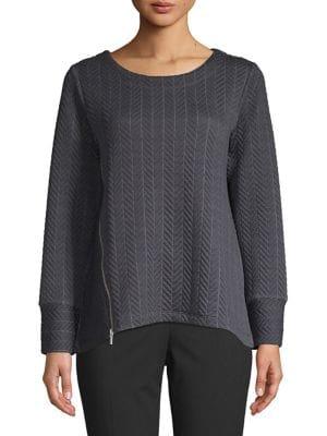 Jones New York Herringbone Stitched Pullover