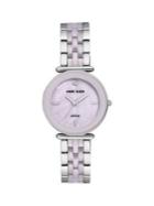 Anne Klein Ceramic, Silvertone & Diamond Bracelet Watch