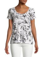 Lord & Taylor Petite Printed Cotton Top