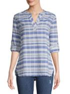 Tommy Bahama Conga Line Cotton Popover Top