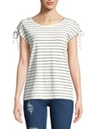 C & C California Lace-up Striped Top