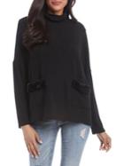 Karen Kane Faux Fur-trimmed Turtleneck Sweater