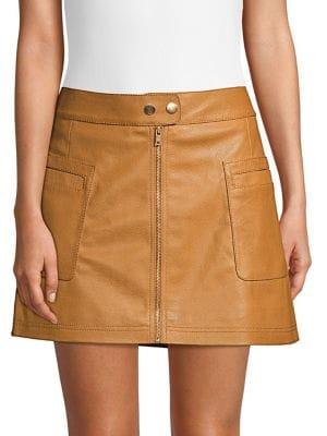 Free People Vegan Leather Mini Skirt
