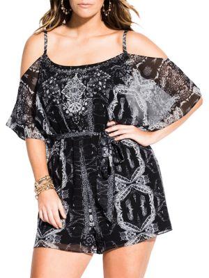 City Chic Plus Bella Vacanza Ankara Playsuit
