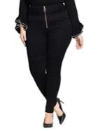 City Chic Plus Harley Zip-up High-rise Skinny Jeans