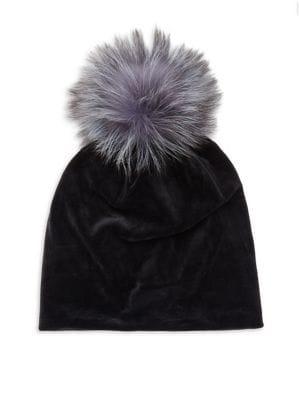 Surell Fox Fur Pom Beanie