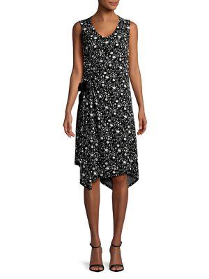 Ellen Tracy Petite Ruched-tied Asymmetrical Dress