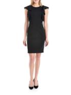 424 Fifth Petite Flutter Sleeved Sheath Dress