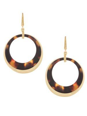 Laundry By Shelli Segal Tortoise Door Knocker Drop Earrings