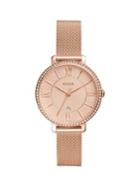 Fossil Jacqueline Rose Goldtone Stainless Steel & Crystal Mesh Bracelet 3-hand Watch
