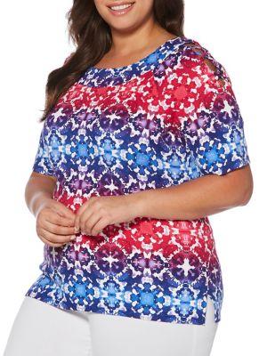 Rafaella Plus Multi Tie-dye Blouse