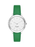 Kate Spade New York Morningside Three-hand Scallop Green Leather Watch