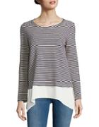 Design Lab Lord & Taylor Striped Layer Top