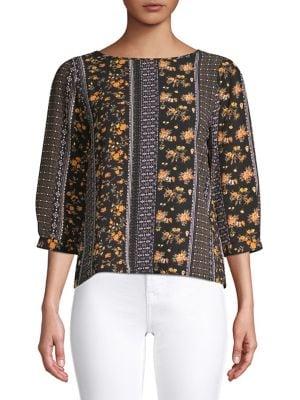 Vero Moda Mixed-print Boatneck Top