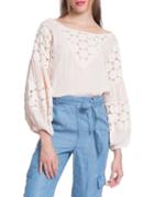 Plenty By Tracy Reese Inset-t Puff-sleeve Pullover