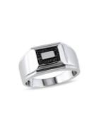 Sonatina Sterling Silver & Black Diamond Square Ring