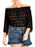 City Chic Plus Swiss Affair Cotton Top