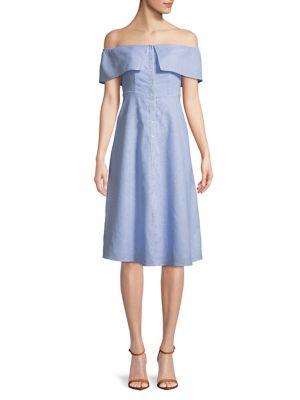 Bb Dakota Off-the-shoulder Button Dress