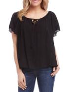 Karen Kane Textured Flutter-sleeve Top