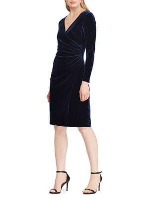 Lauren Ralph Lauren Velvet Surplice Dress