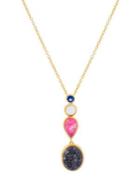 Lord & Taylor Goldplated And Druzy Stone Linear Pendant Necklace