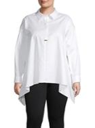 Calvin Klein Plus Sharkbite Hem Cotton Top