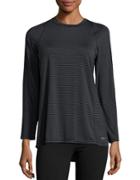 Calvin Klein Performance Striped Pleated Back Performance Top