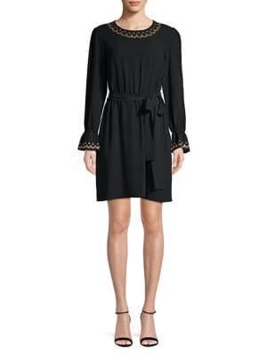 Michael Michael Kors Scalloped-stud Tied Mini Dress