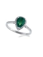 Effy Brasilica 14k White Gold & Diamond Pave Emerald Ring