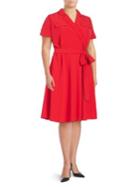 Tahari Arthur S. Levine Plus Short Sleeve Wrap Dress