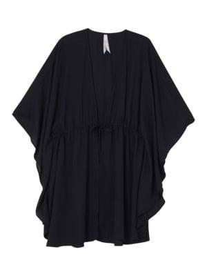 Melissa Mccarthy Seven7 Plus Woven Butterfly Sleeve Drawstring Cover Up