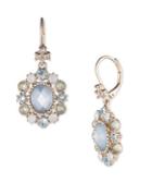 Marchesa Crystal Embellished Oval Drop Earrings