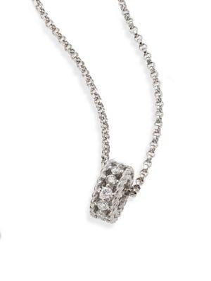 Roberto Coin Symphony Braided 0.22 Tcw Diamond & 18k White Gold Pendant Necklace