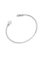 Ripka Renaissance Silvertone, White Topaz And Pearl Cuff