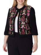 Tahari Arthur S. Levine Plus Embroidered Mesh-frame Jacket