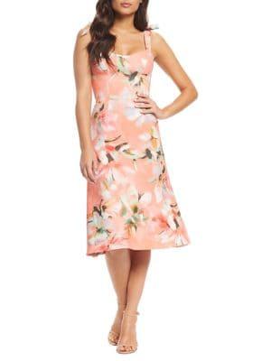 Dress The Population Hana Floral-print A-line Dress