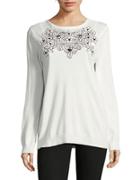 Ivanka Trump Floral Embroidered Sweater
