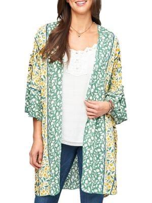 Democracy Floral-print Kimono Cardigan