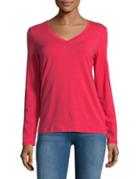 Lord & Taylor Cotton-blend V-neck Tee