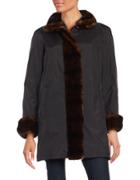 Gallery Spread Collar Faux Fur Coat