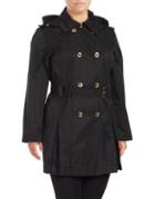 Michael Michael Kors Plus Hooded Double-breasted Trench Coat