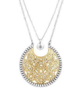 Lucky Brand Under The Influence Crystal Layer Pendant Necklace