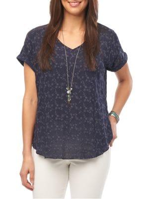 Democracy Floral-print V-neck Top