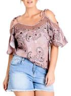 City Chic Plus Luxe Paisley Top