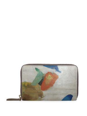Vida Floral Leather Zip-around Wallet
