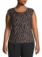 Albert Nipon Plus Jewel Cap Sleeve Top